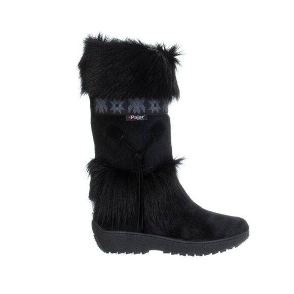Pajar Laura Winter Boots Size 38 US 7.5 Womens Black $495 - Picture 1 of 12